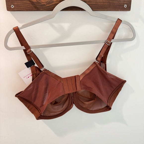 NWT Curvy Couture Sheer Mesh Full Coverage Unlined Underwire Bra Brown 36H - Picture 5 of 6